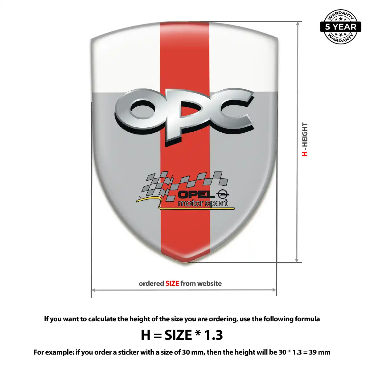 Opel Car Emblem Sticker Prestige Line