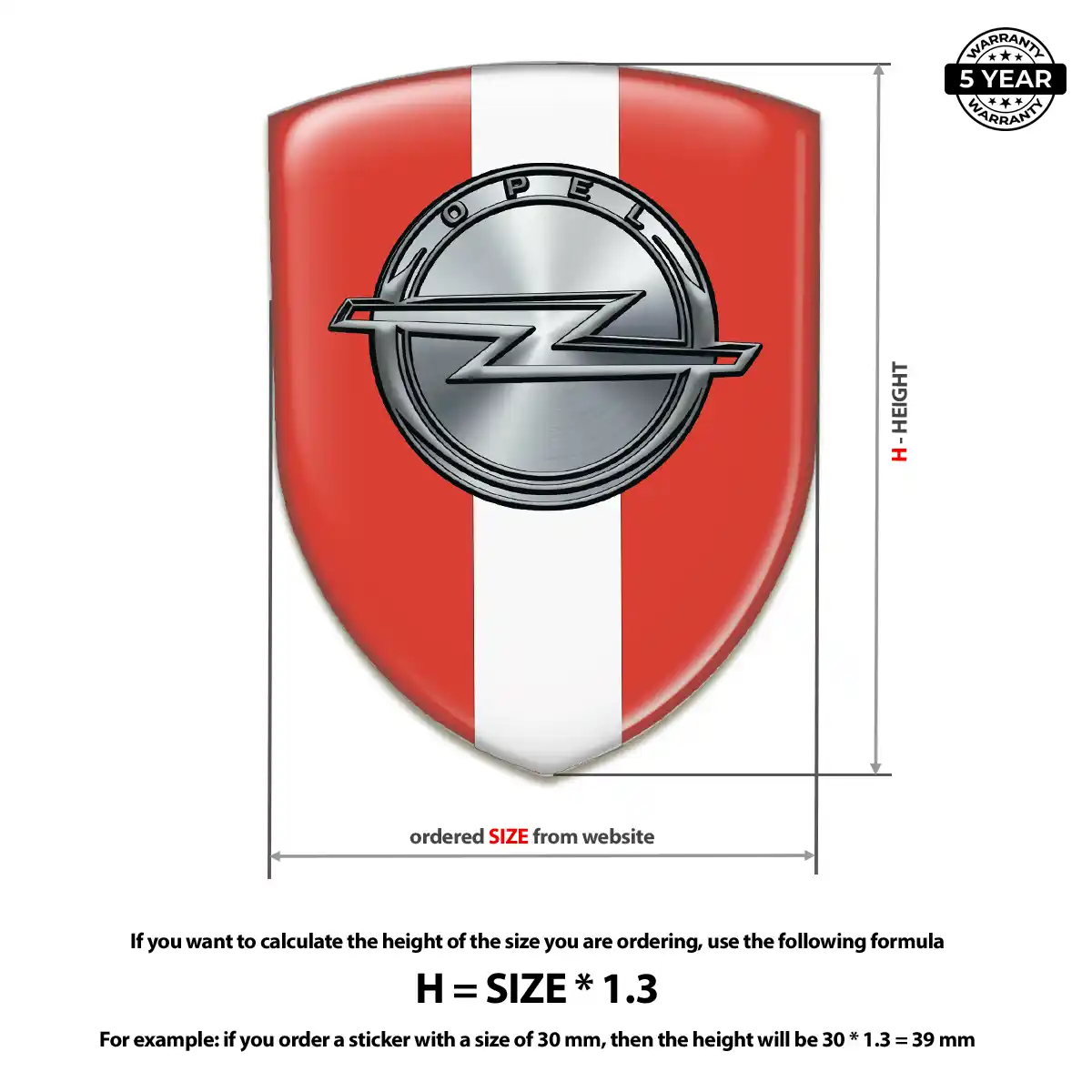 Opel Car Emblem Sticker Resin Elite