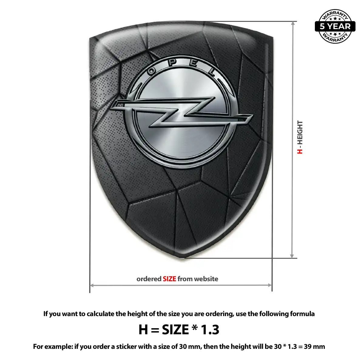 Opel Car Emblem Sticker Resin Luxe