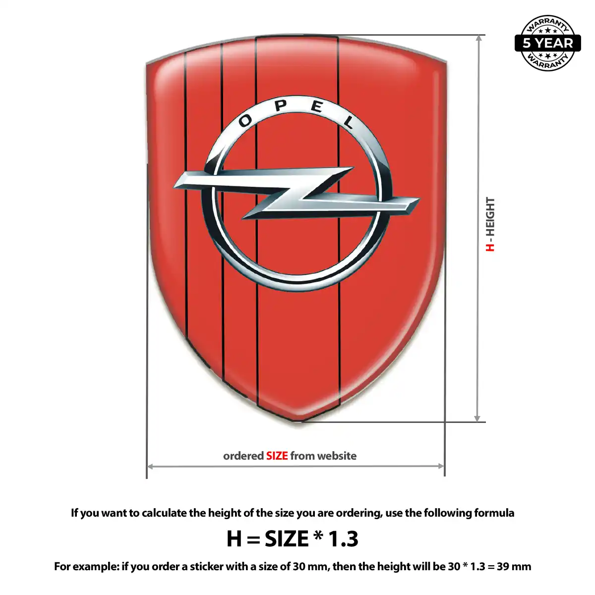 Opel Car Logo Decal Resin Luxe