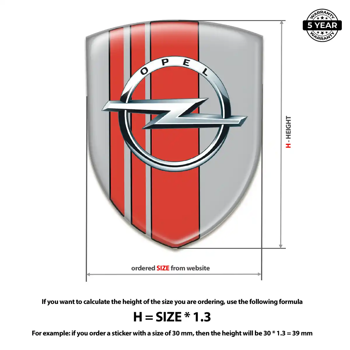 Opel Domed Car Sticker Cabin Style