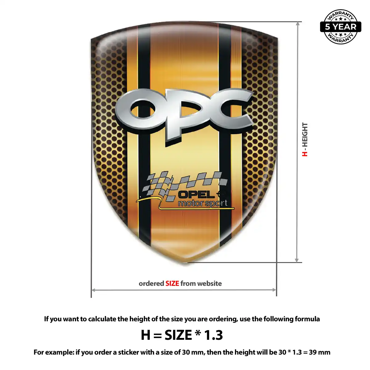 Opel Domed Car Sticker Elite Edition
