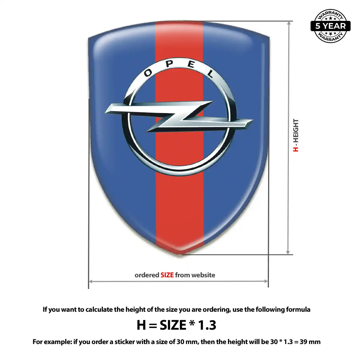 Opel Domed Car Sticker Exclusive Series