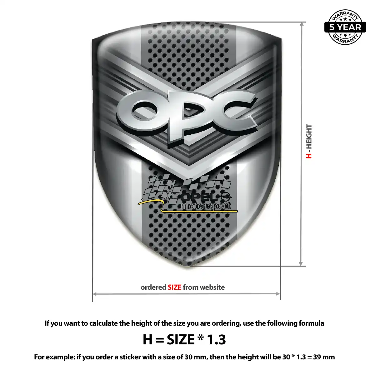 Opel Domed Car Sticker Exterior Luxe