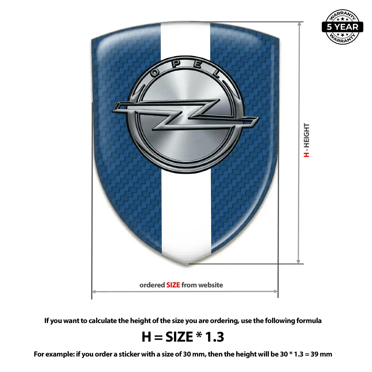 Opel Domed Car Sticker Interior Elegance