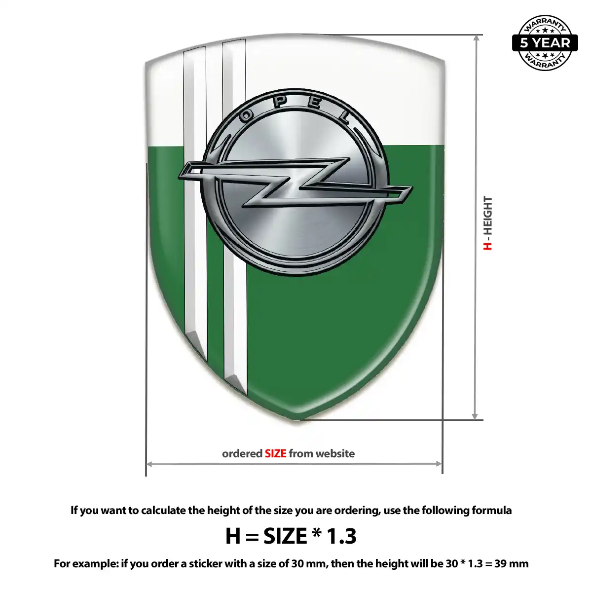Opel Domed Car Sticker Interior Luxe