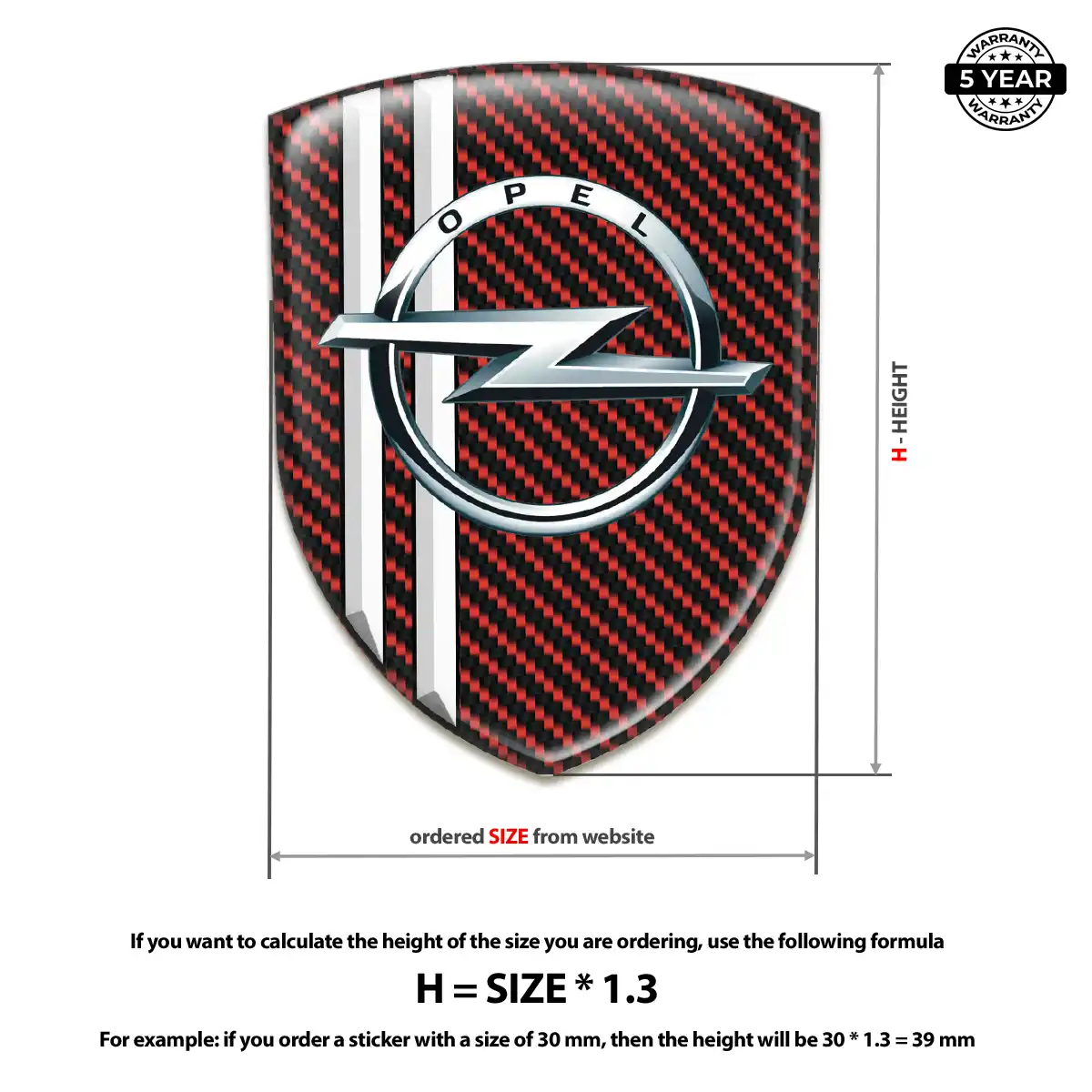 Opel Domed Car Sticker Outer Style