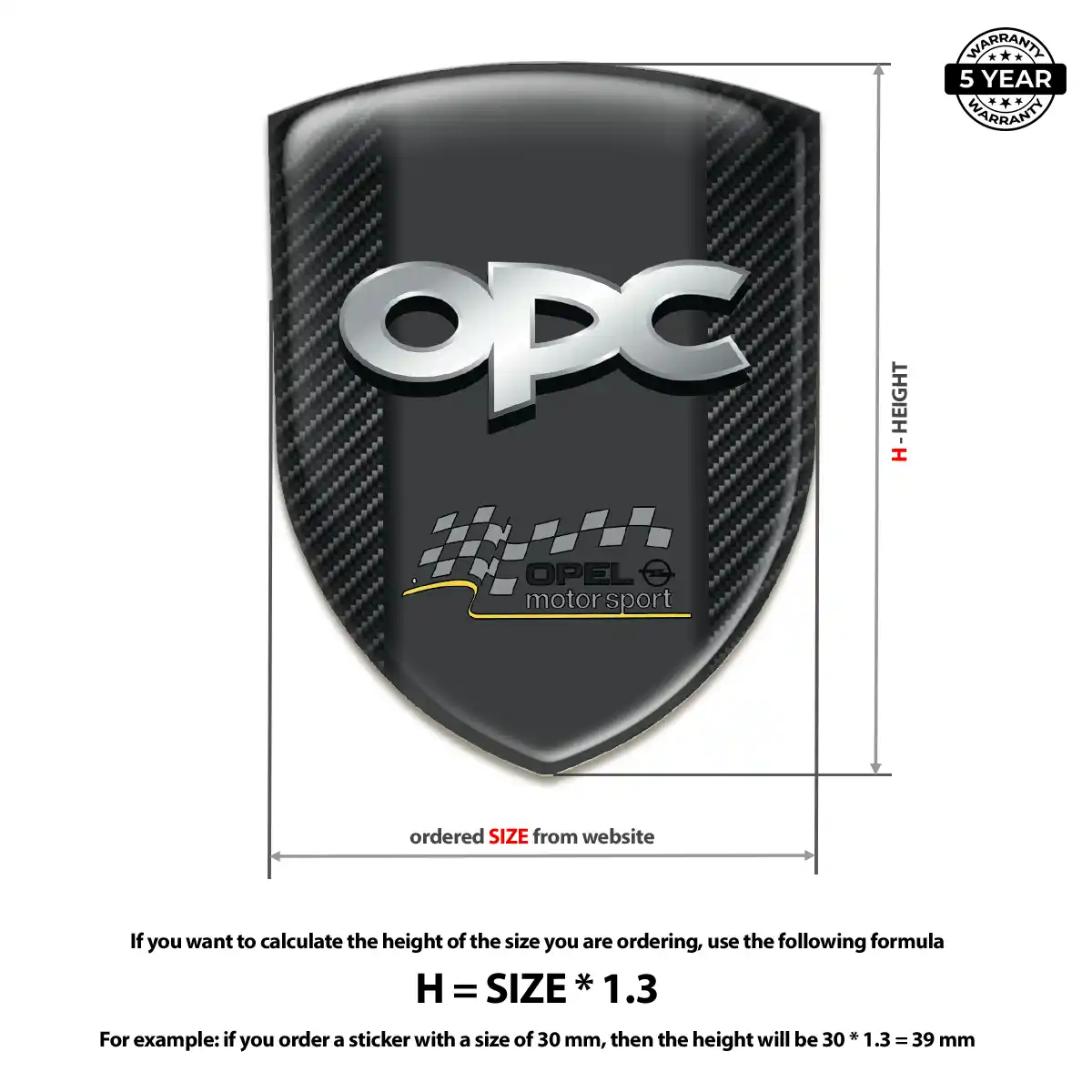 Opel Domed Car Sticker Prestige Line