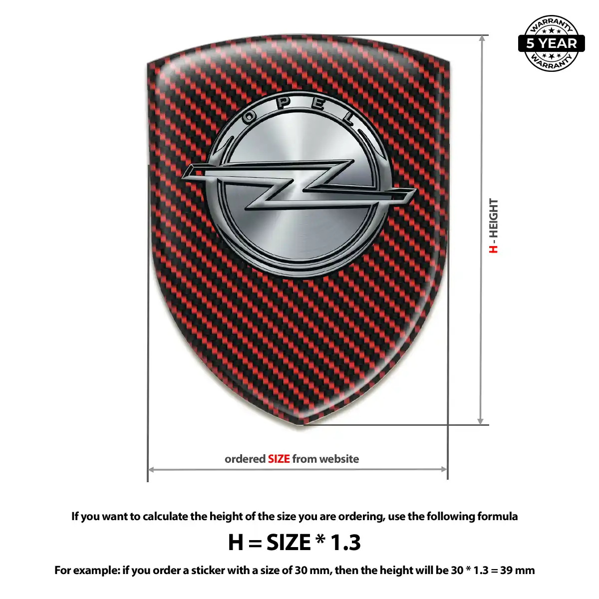 Opel Domed Car Sticker Prime Quality
