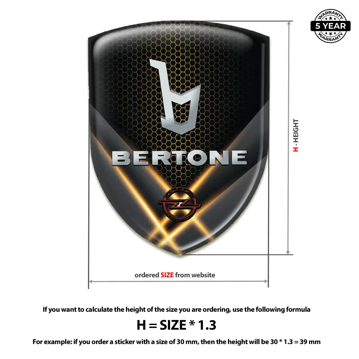 Opel Domed Car Sticker Resin Elite