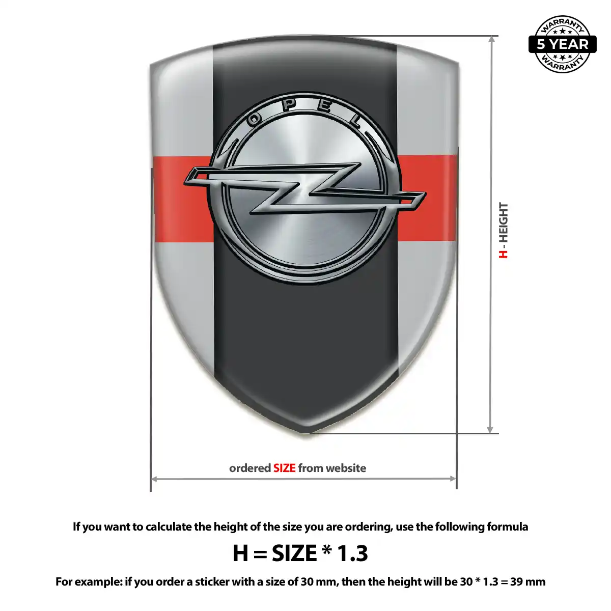 Opel Domed Car Sticker Resin Luxe