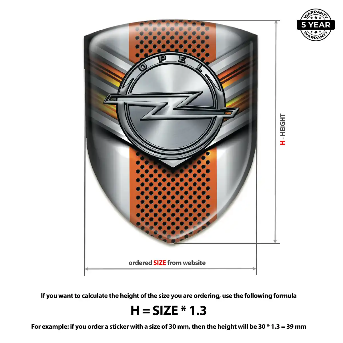 Opel Domed Decal Interior Luxe