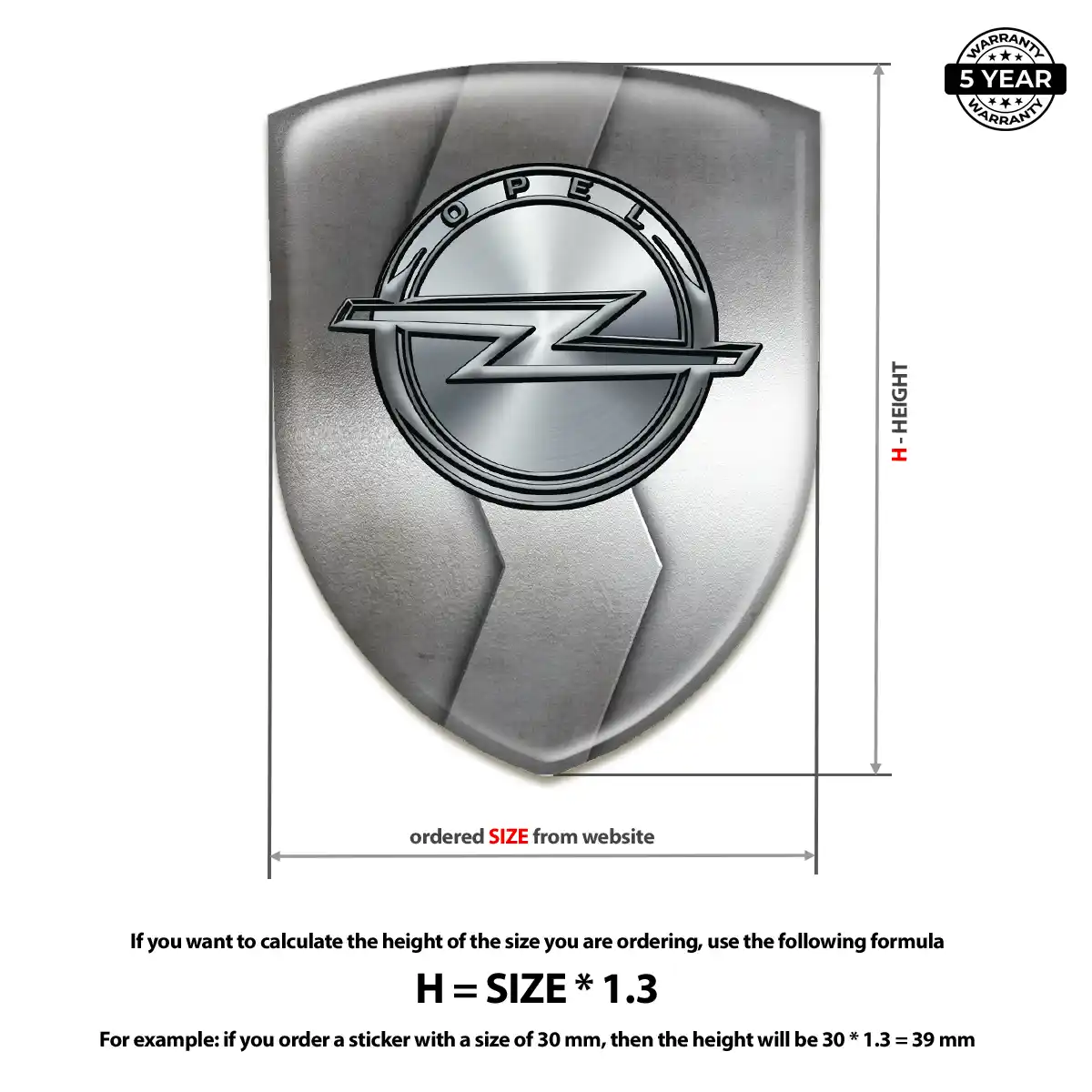 Opel Domed Decal Opulent Line