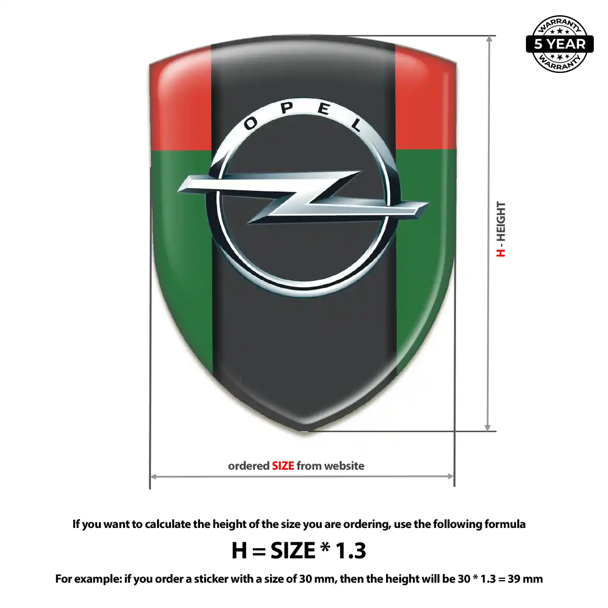 Opel Domed Decal Outer Style