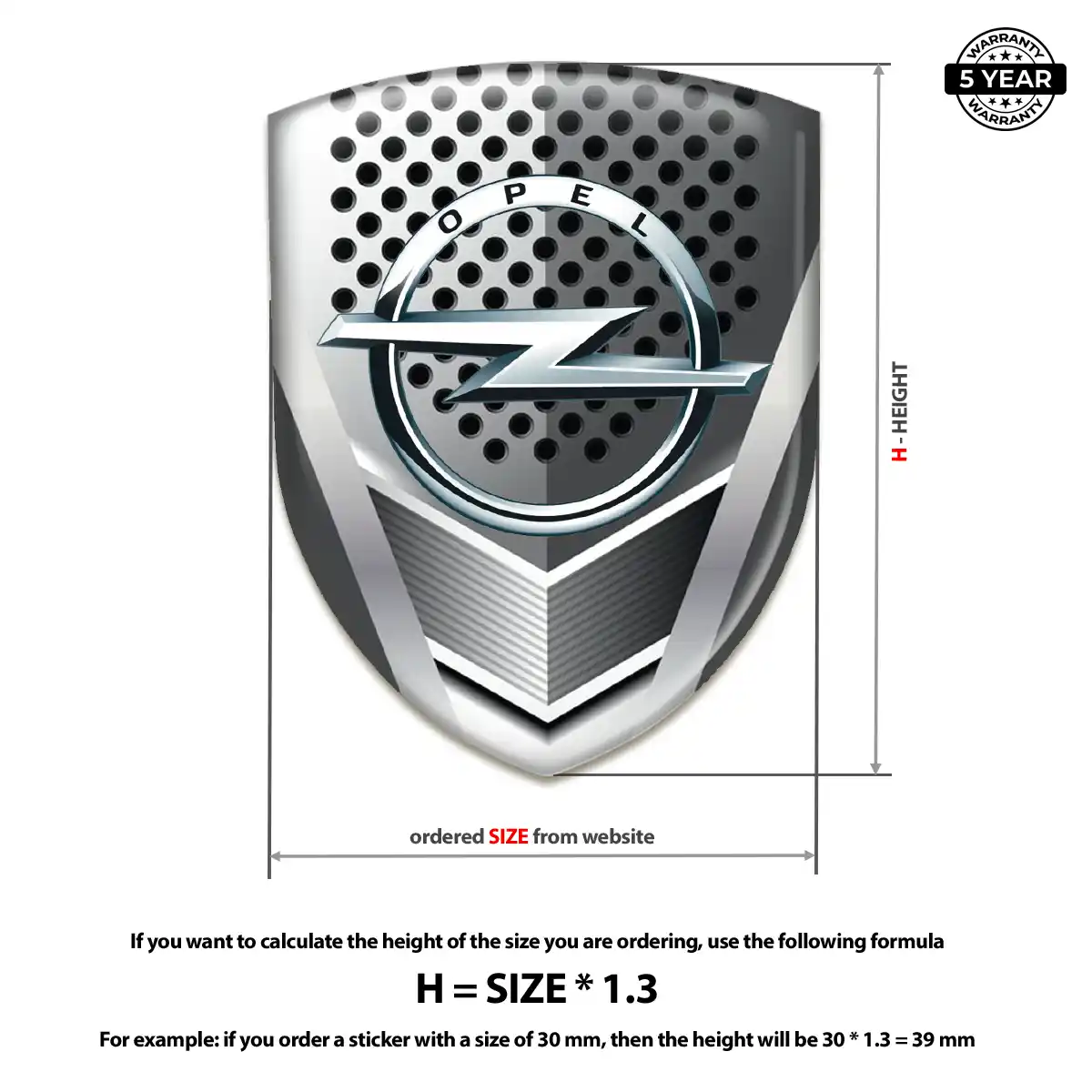Opel Domed Decal Premium Dome