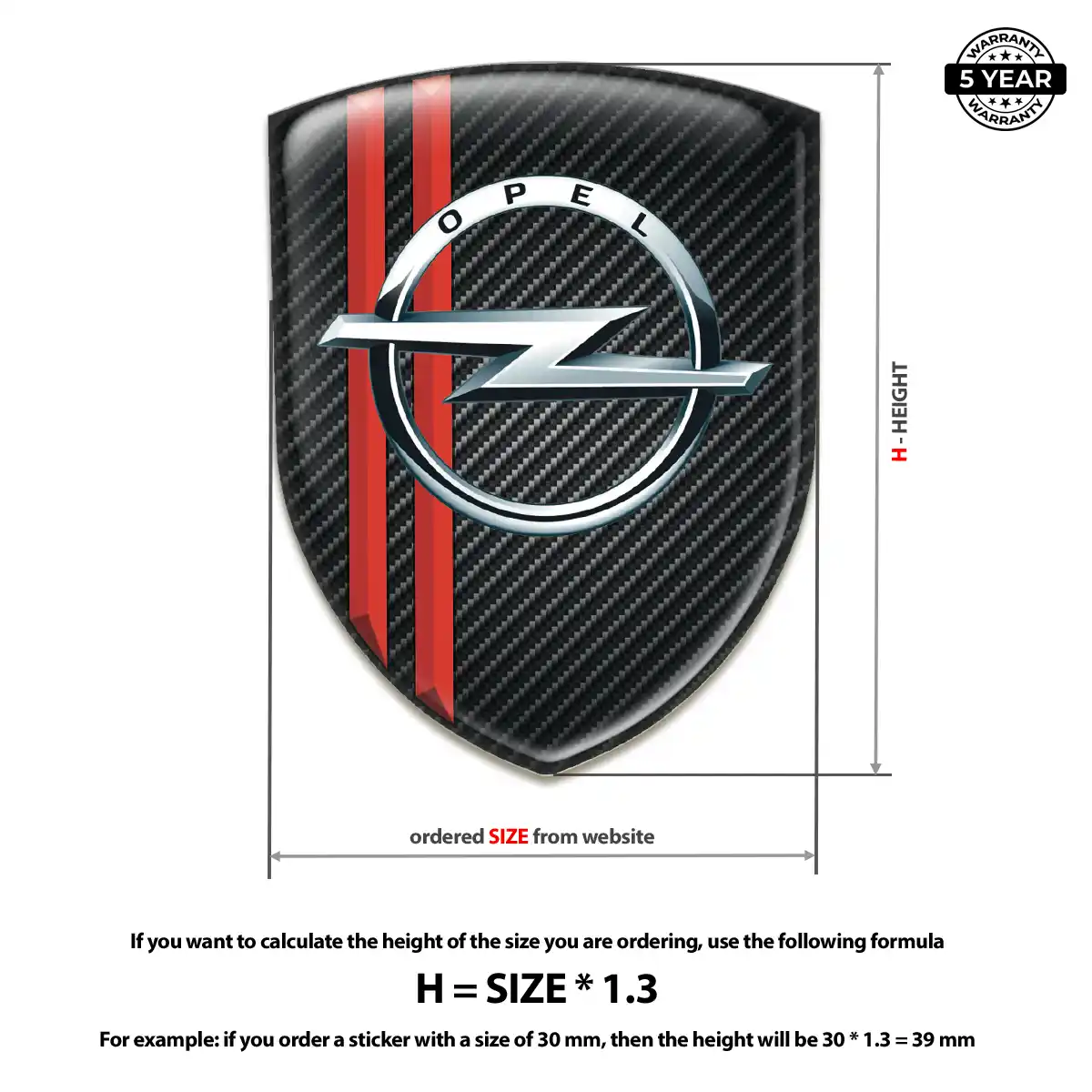 Opel Domed Decal Prime Quality