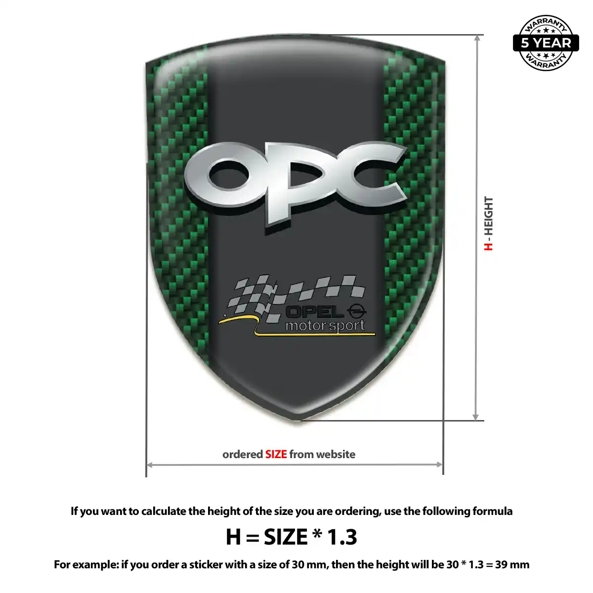 Opel Domed Decal Resin Elite