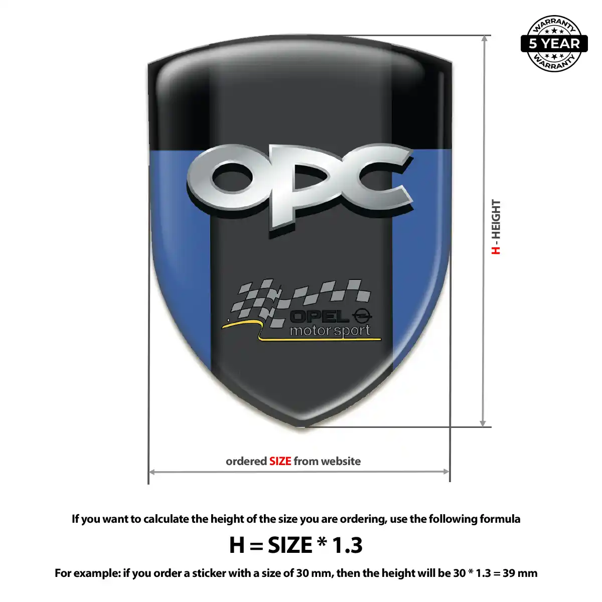 Opel Domed Decal Signature Grade