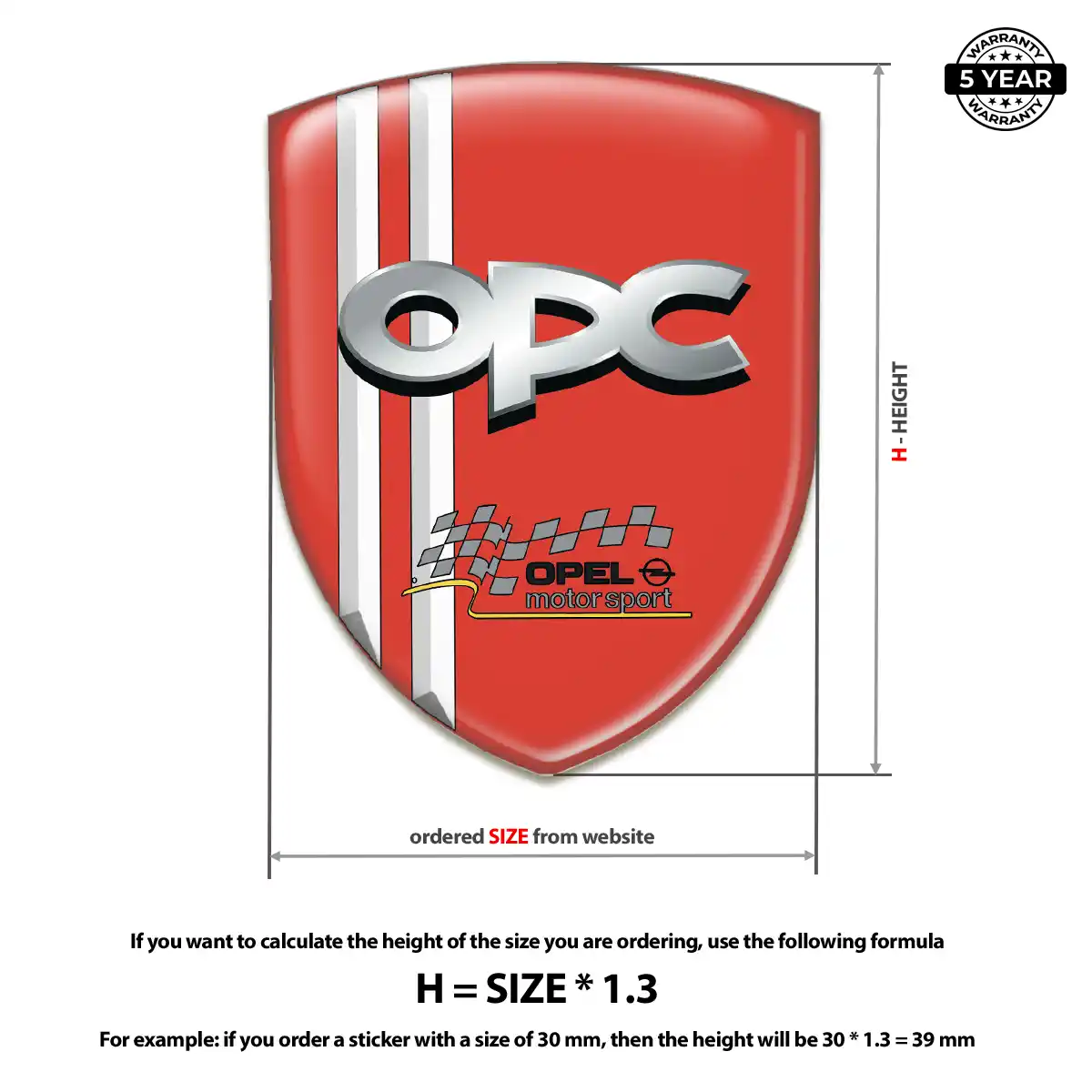 Opel Domed Decal Sleek Style