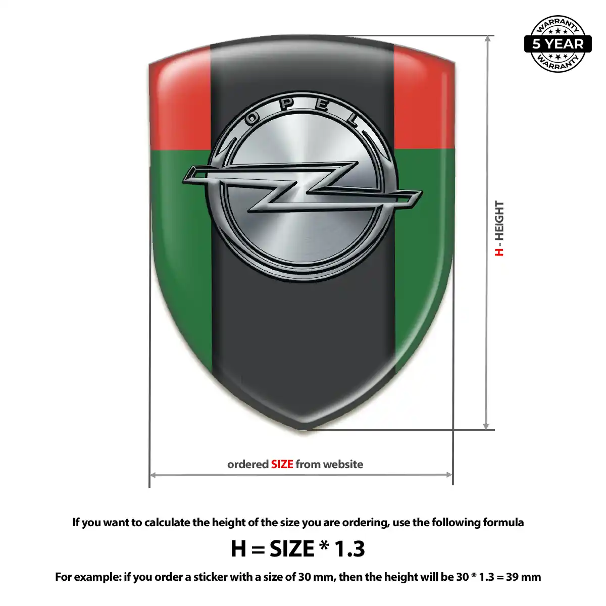 Opel Domed Emblem Premium Dome