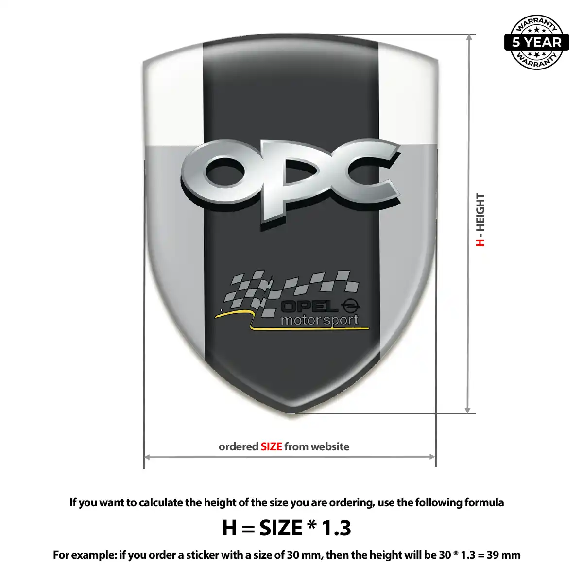 Opel Domed Logo Decal Cabin Style