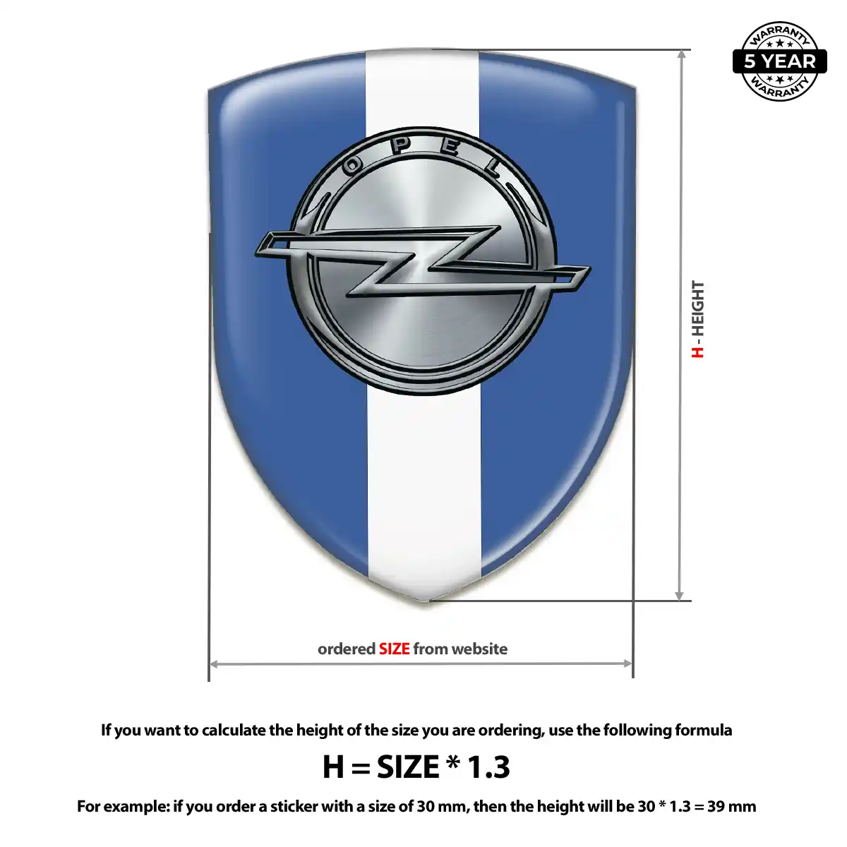 Opel Domed Logo Decal Exterior Luxe