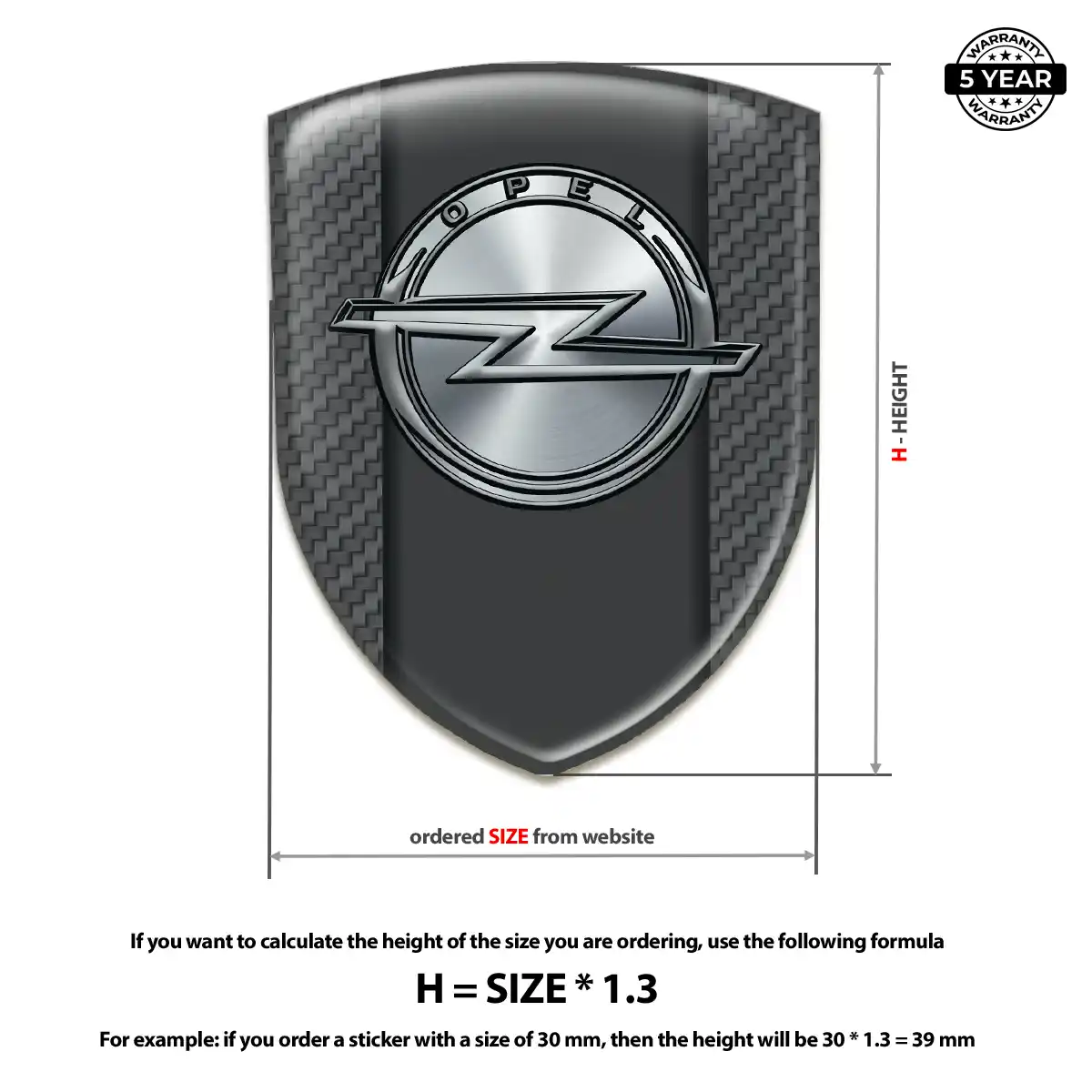 Opel Domed Logo Decal Interior Elegance