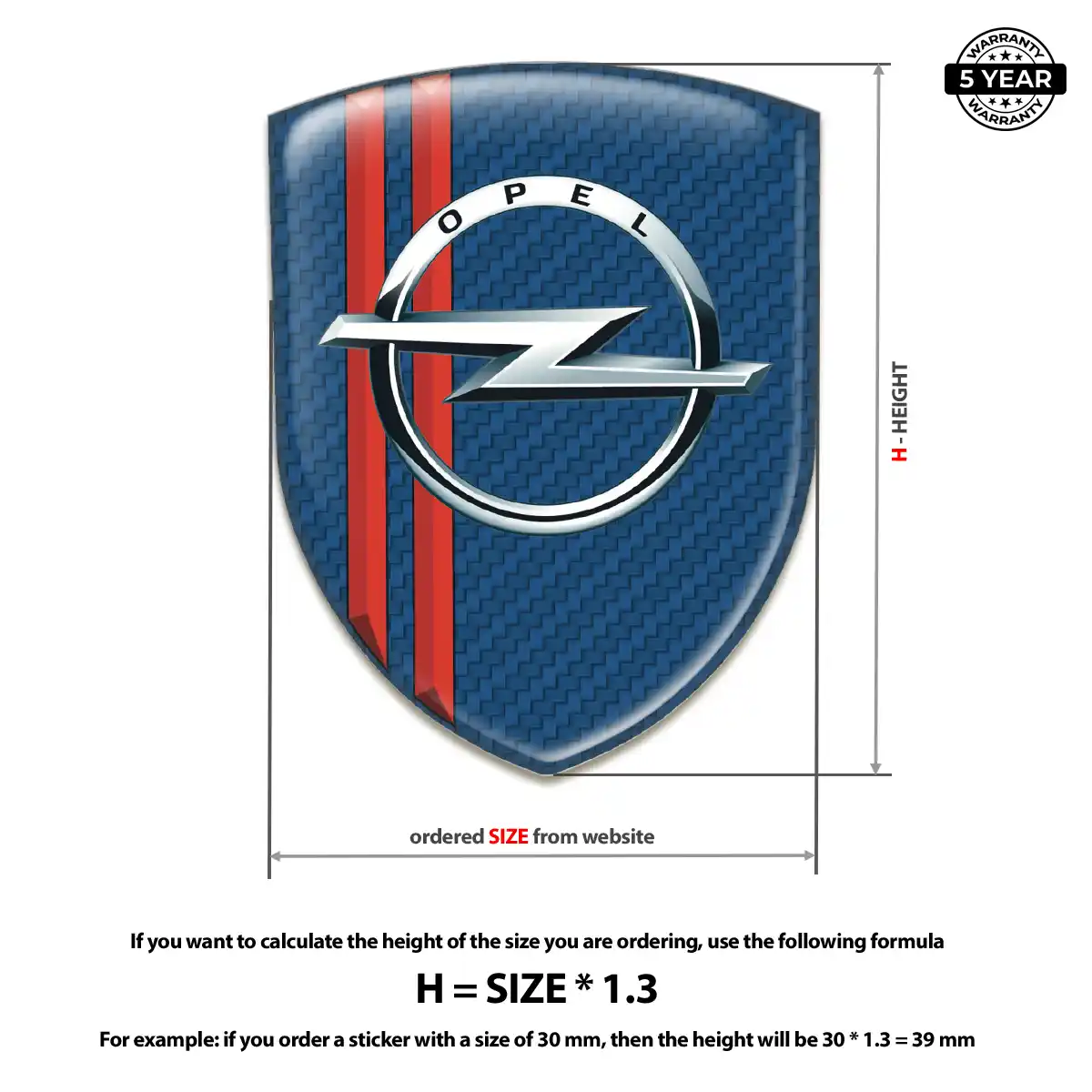 Opel Domed Logo Decal Interior Luxe