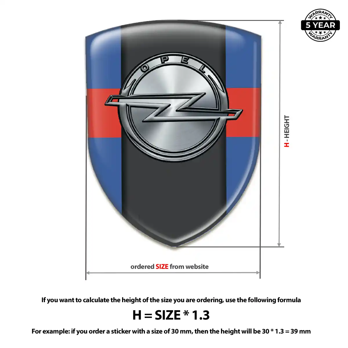 Opel Domed Logo Decal Opulent Line
