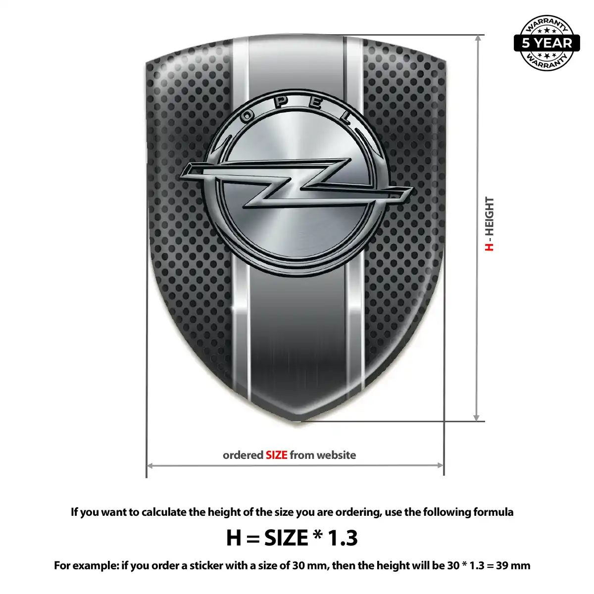 Opel Domed Logo Decal Premium Dome