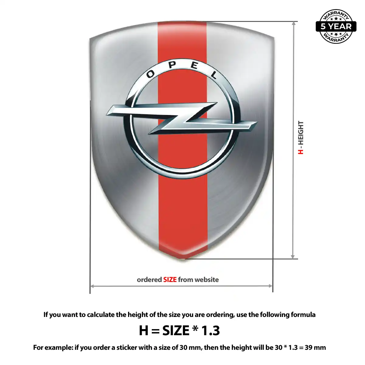 Opel Domed Logo Decal Prime Quality