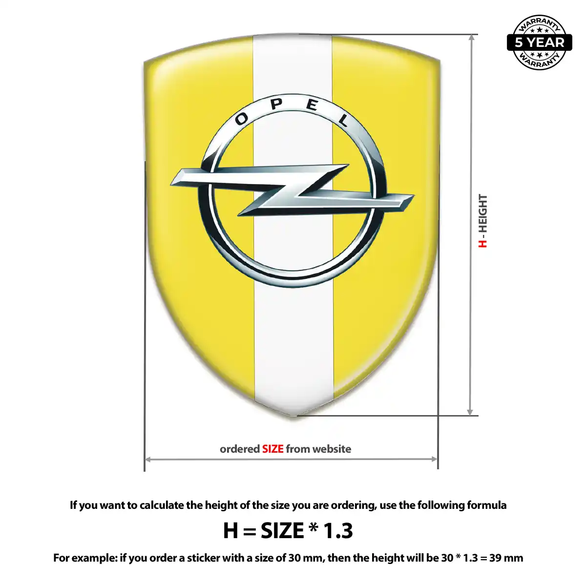 Opel Domed Logo Decal Resin Elite