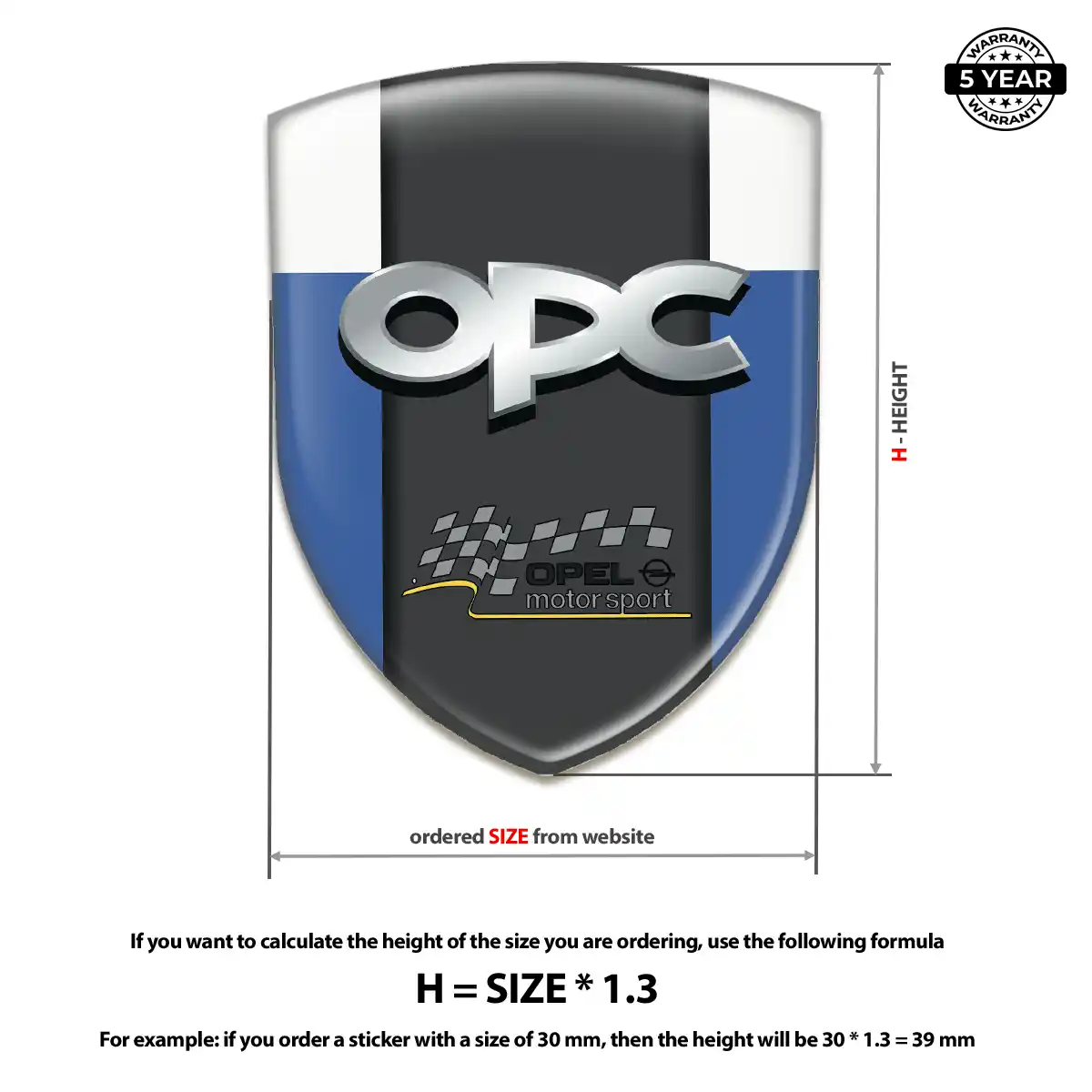 Opel Domed Logo Sticker Exterior Luxe