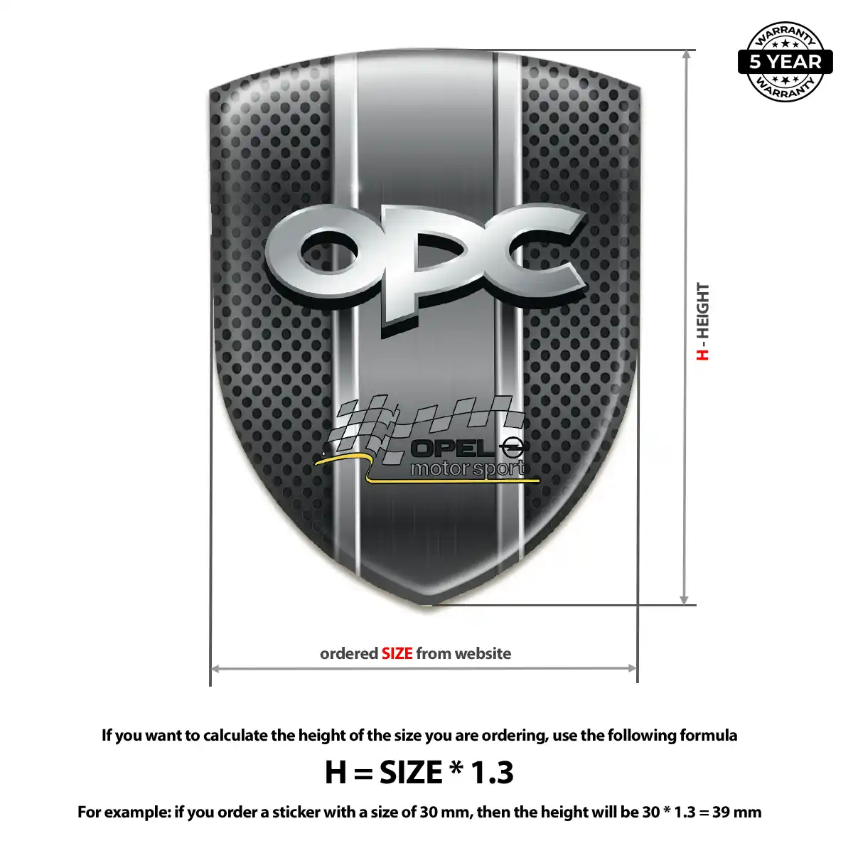 Opel Domed Logo Sticker Interior Elegance