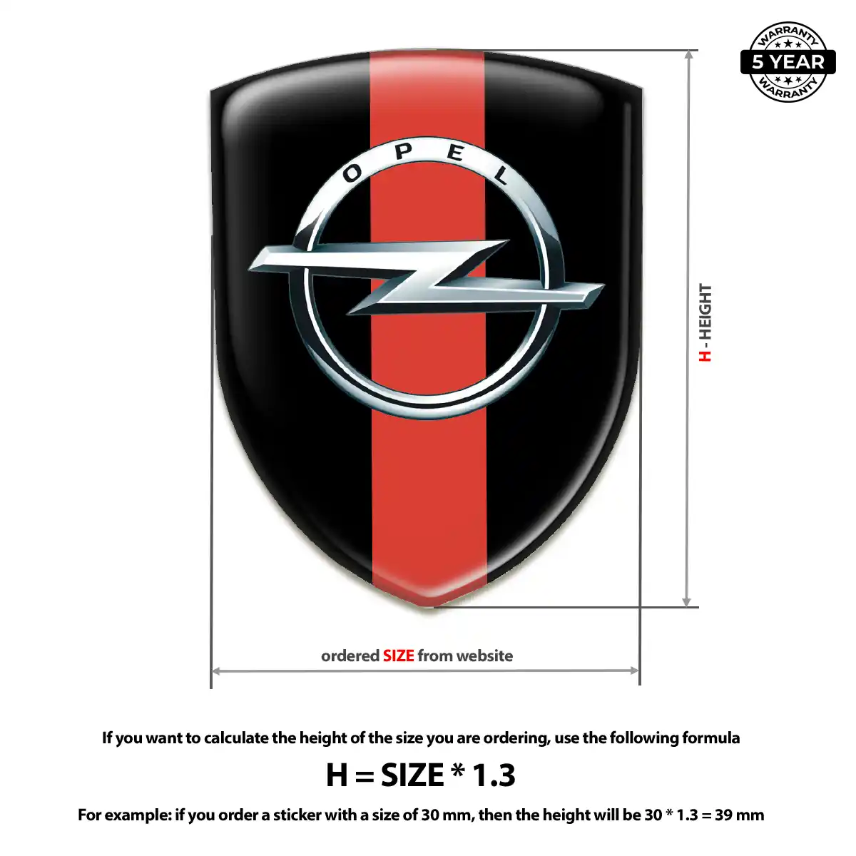 Opel Domed Logo Sticker Prime Quality