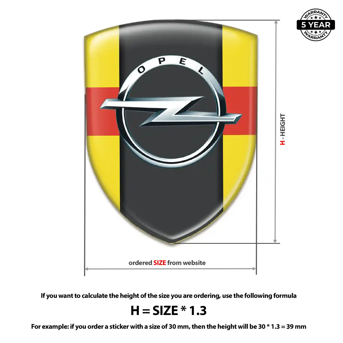 Opel Domed Logo Sticker Resin Luxe