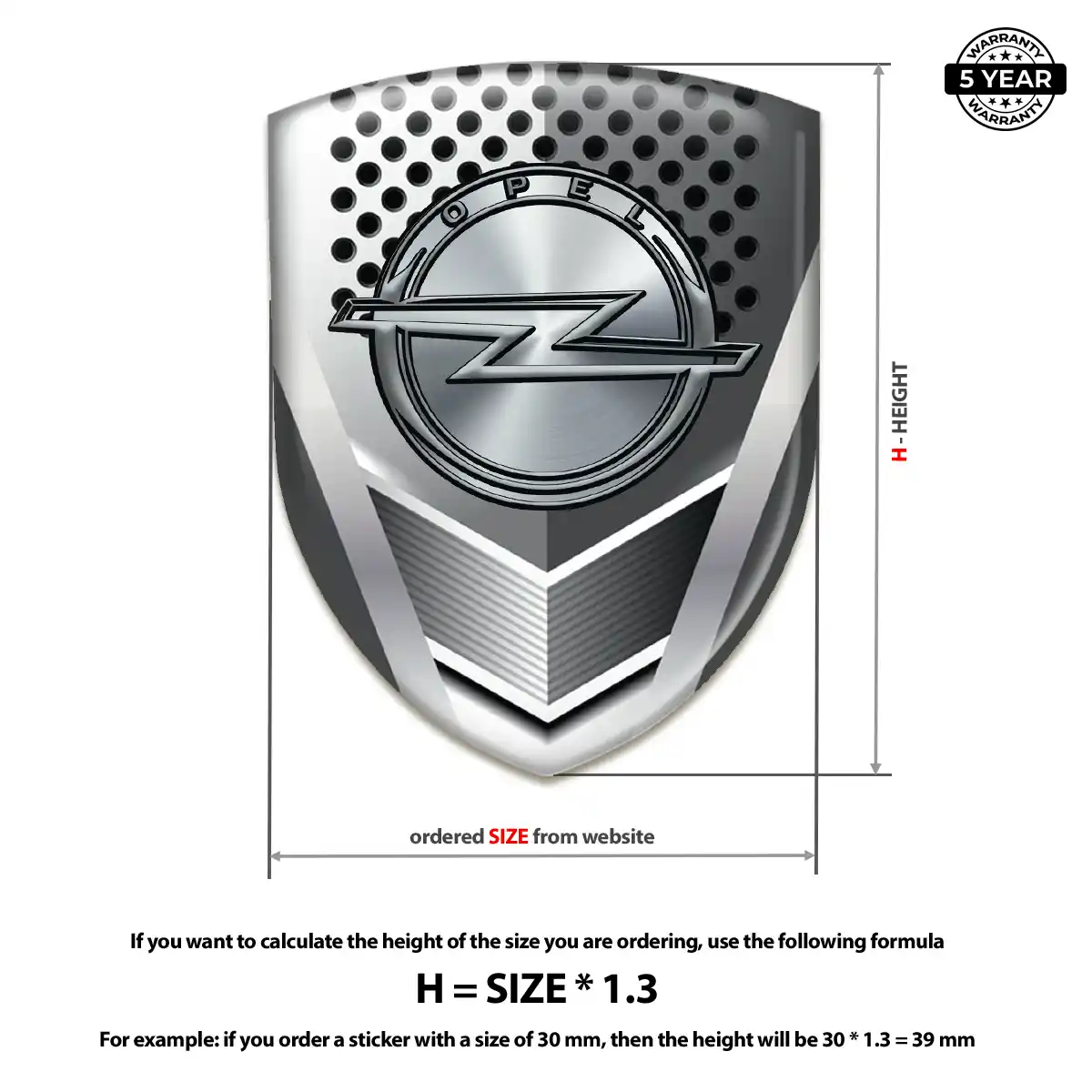 Opel Emblem Crest Outer Style