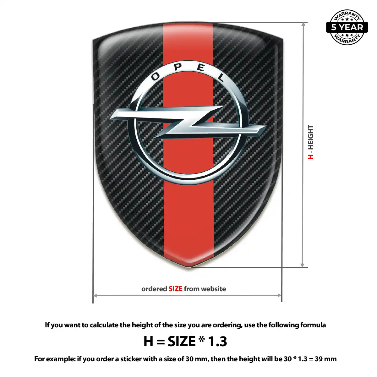 Opel Emblem Domed Badge Exterior Luxe