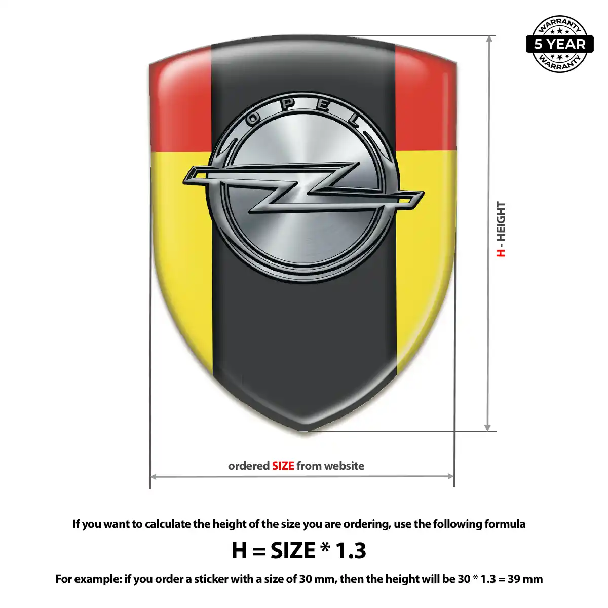 Opel Emblem Domed Badge Outer Style