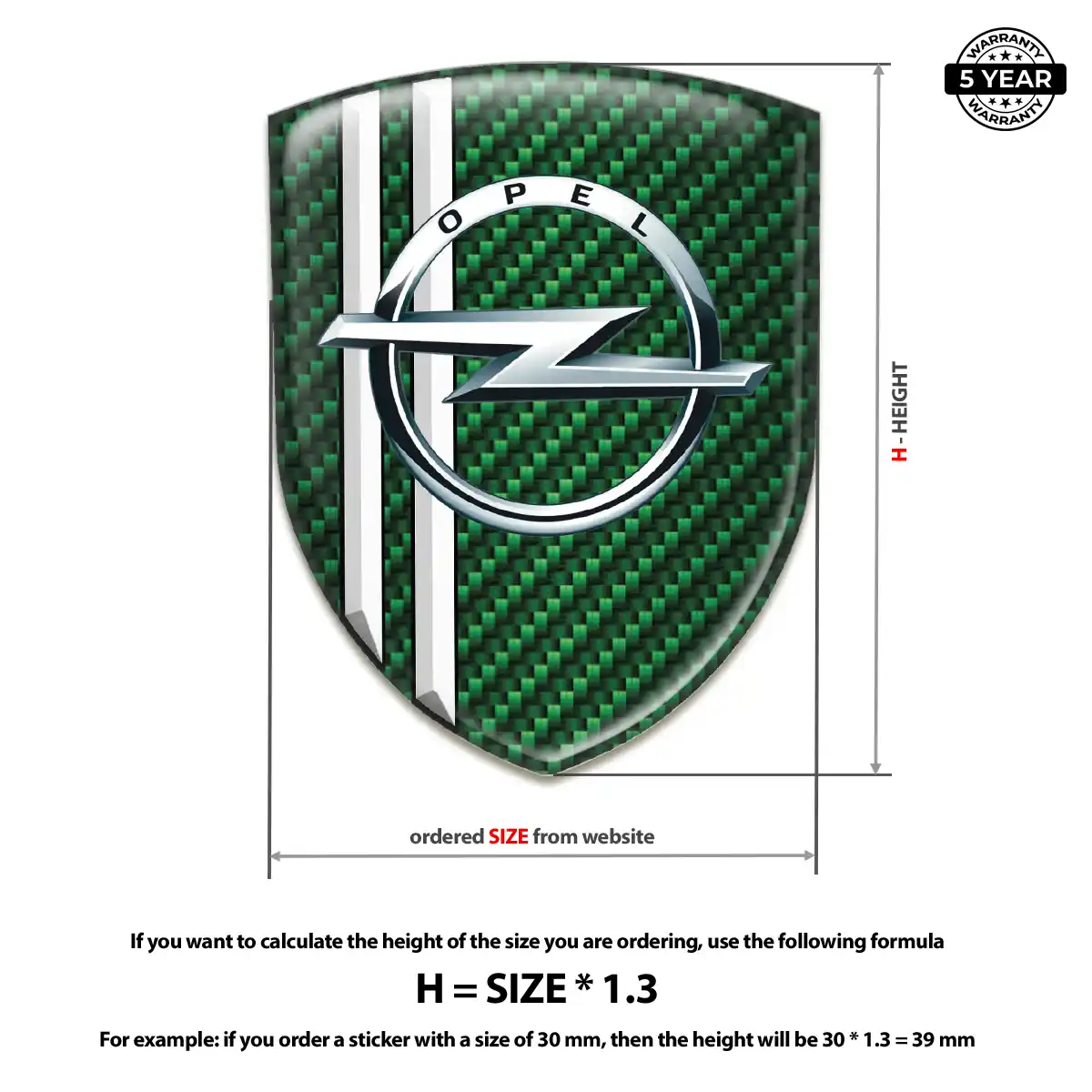 Opel Emblem Domed Badge Premium Dome