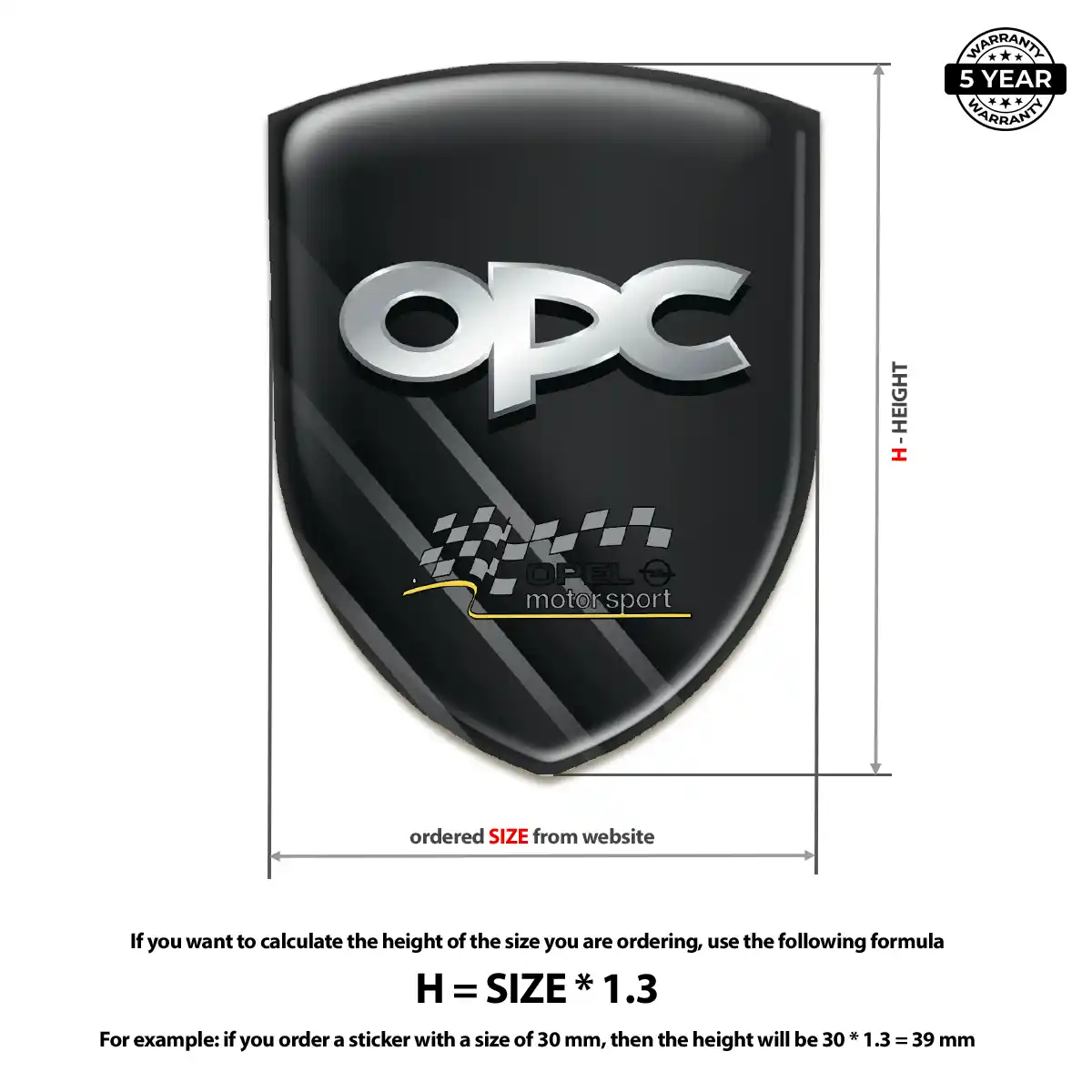 Opel Epoxy Domed Sticker Cabin Style