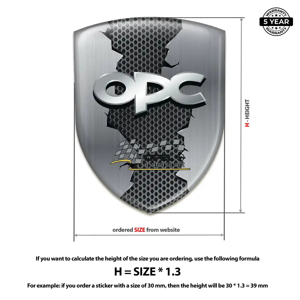 Opel Epoxy Domed Sticker Elite Edition