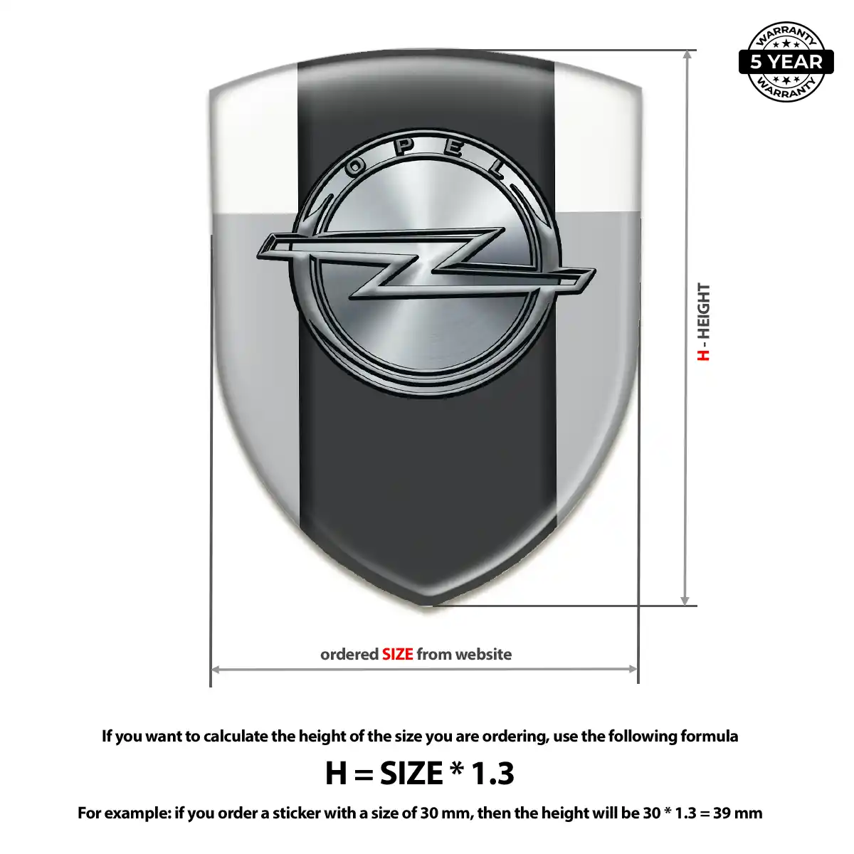 Opel Epoxy Domed Sticker Elite Finish