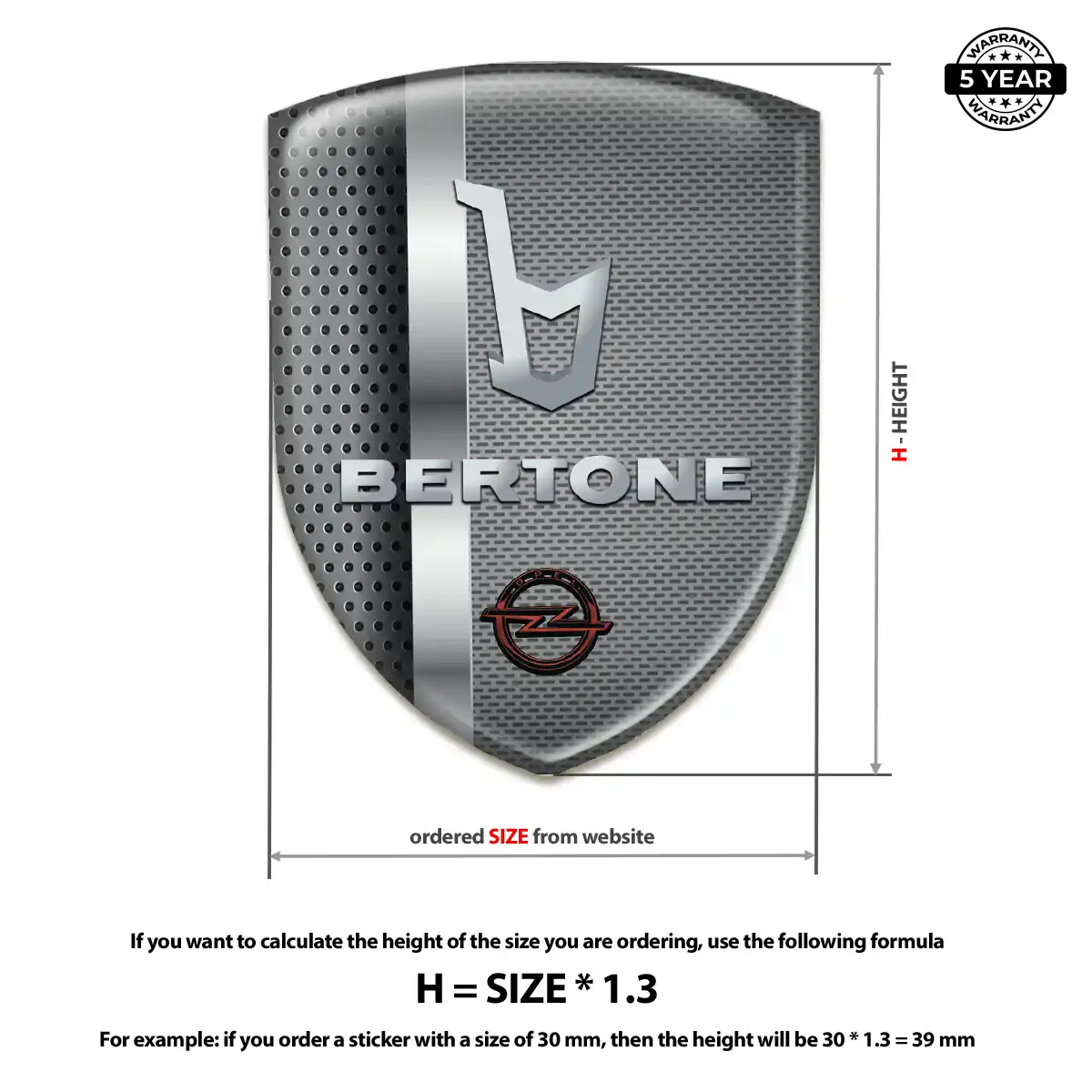 Opel Epoxy Domed Sticker Exterior Luxe
