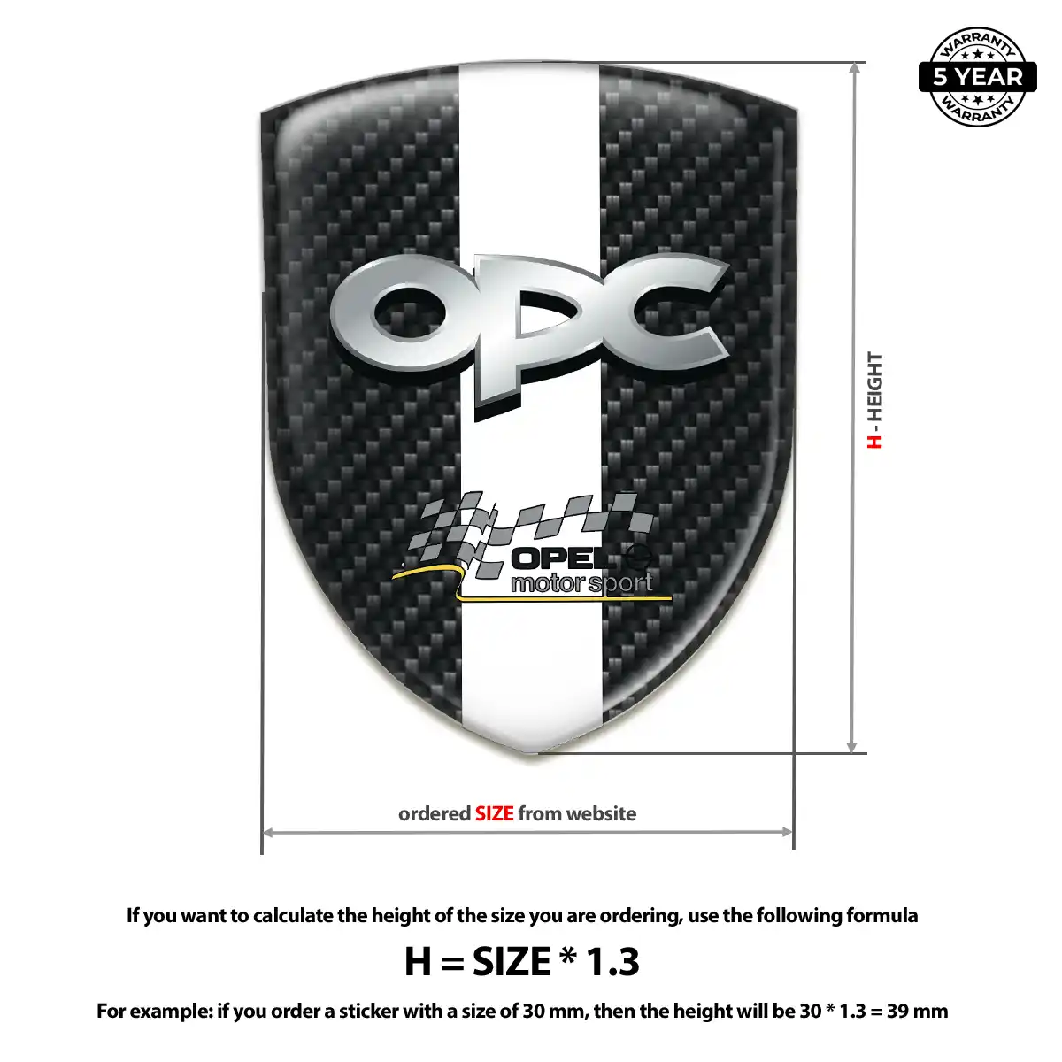 Opel Epoxy Domed Sticker Interior Elegance