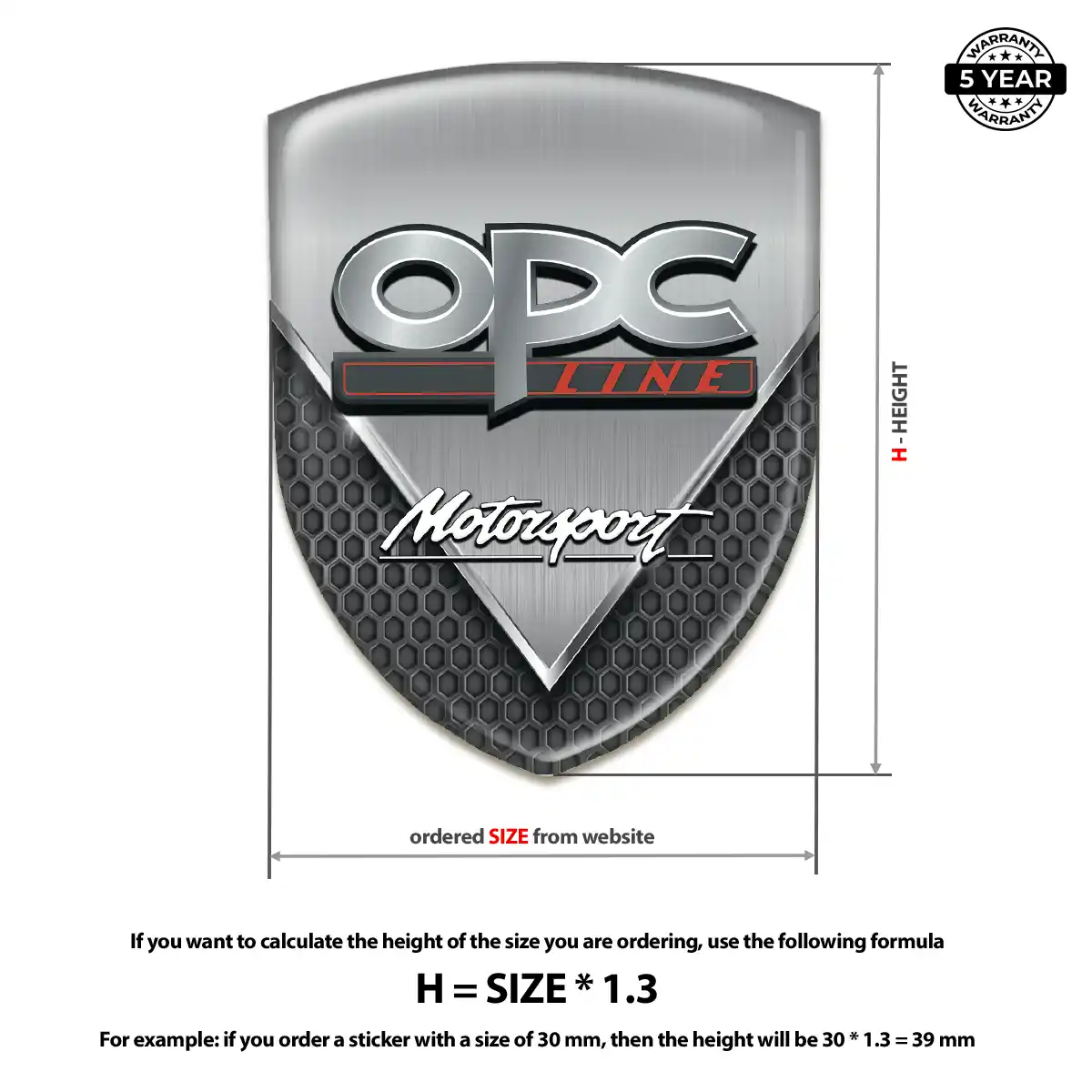 Opel Epoxy Domed Sticker Interior Luxe