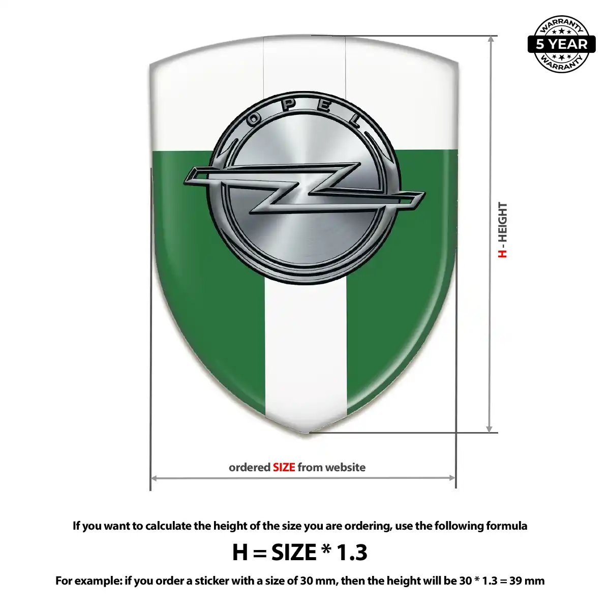 Opel Epoxy Domed Sticker Opulent Line