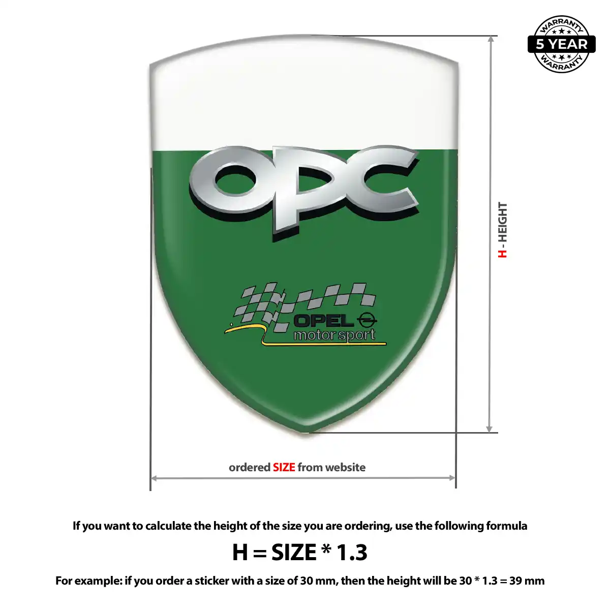 Opel Epoxy Domed Sticker Premium Dome