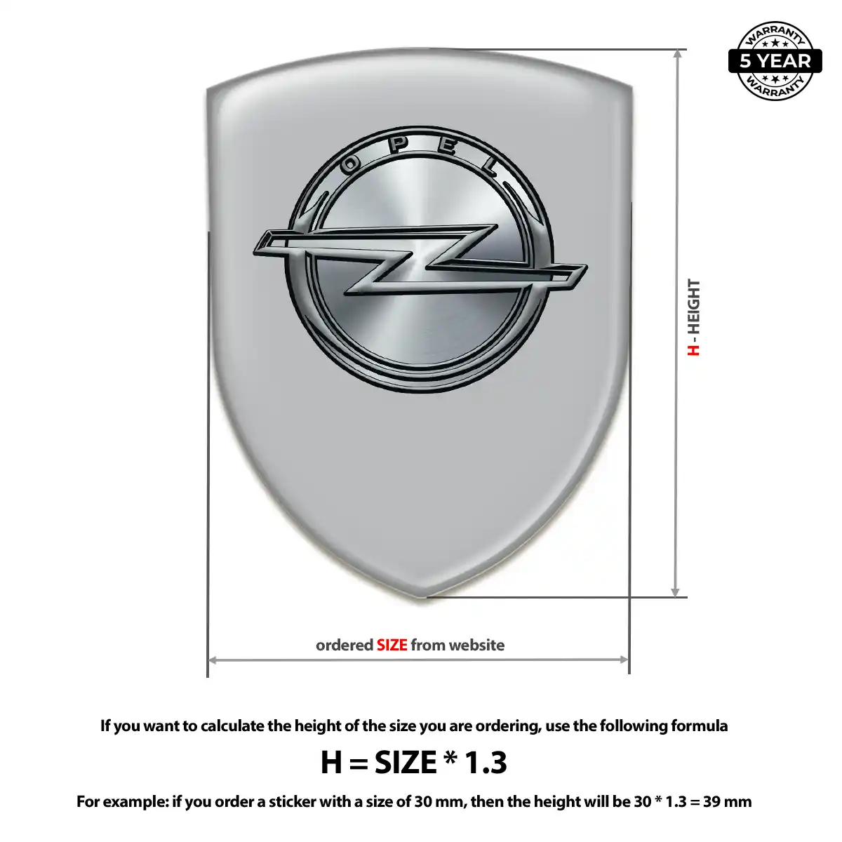 Opel Epoxy Domed Sticker Prestige Line