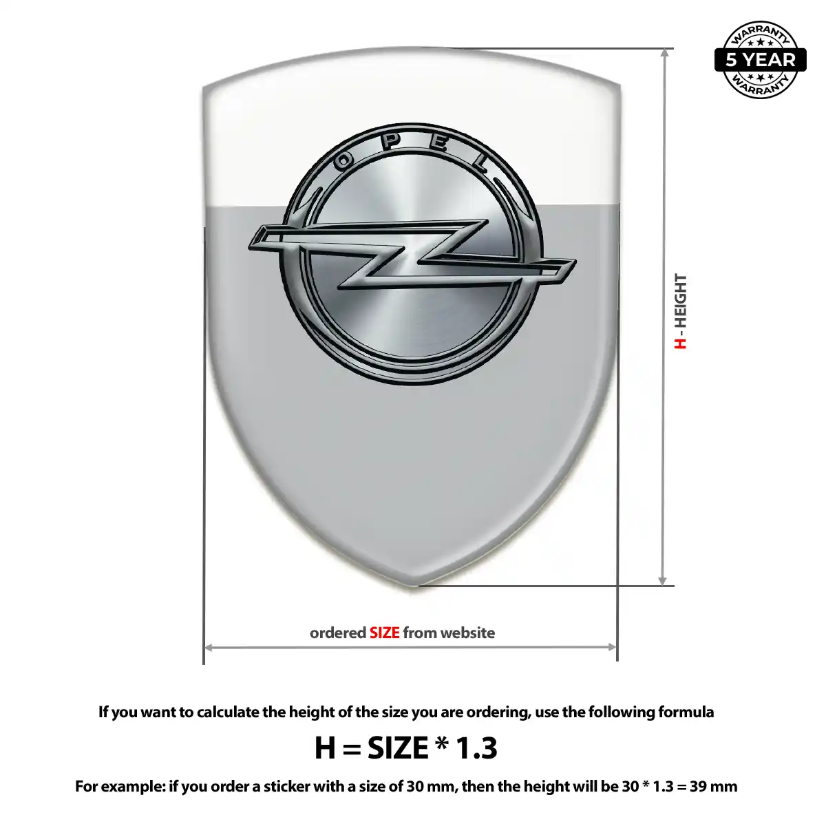 Opel Epoxy Domed Sticker Prime Quality